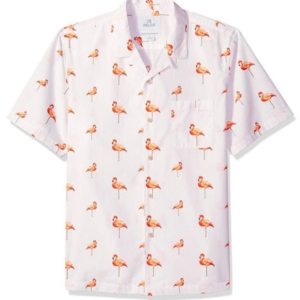 28 Palms Relaxed Fit Tropical Flamingo Size Medium